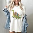 Teachersaurus Dinosaur Teachers Dino Reading Book Librarian Women's Comfort Colors T-Shirt Ivory