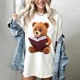 Teddy Bear Reading a Book Women's Comfort Colors T-Shirt Ivory