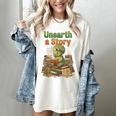 Unearth a Story Triceratops Dinosaur Reading Books Cute Dino Women's Comfort Colors T-Shirt Ivory