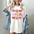 Valentine Cupid Coquette Pink Bow Apple Books Teacher Women's Comfort Colors T-Shirt Ivory Valentine Cupid Coquette Pink Bow Apple Books Teacher Women's Comfort Colors T-Shirt Ivory