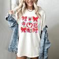 Valentine Teacher Coquette Bow Pencil Heart Book Girl Women Women's Comfort Colors T-Shirt Ivory Valentine Teacher Coquette Bow Pencil Heart Book Girl Women Women's Comfort Colors T-Shirt Ivory