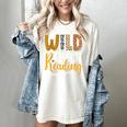 Wild About Reading Lover Bookworm Library Teacher Zoo Animal Women's Comfort Colors T-Shirt Ivory