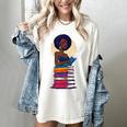 Woman And Books Stack Afro Girl Reading Lover Women's Comfort Colors T-Shirt Ivory