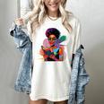 Woman Reading Book Lover Geometric Girl Afro History Women's Comfort Colors T-Shirt Ivory