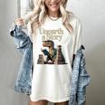 Women's Unearth A Story Dinosaur Reading a Library Book Women's Comfort Colors T-Shirt Ivory