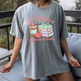 100 Days Of Coffee And Chaos Coquette Bow Book Apple Women's Comfort Colors T-Shirt Gray 100 Days Of Coffee And Chaos Coquette Bow Book Apple Women's Comfort Colors T-Shirt Gray