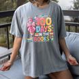 100th Day Of School Teacher Floral 100 Days In The Books Women's Comfort Colors T-Shirt Gray