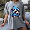 Adorable Book Lover Blue Jay With Reading Glasses Cute Raglan Baseball Tee Women's Comfort Colors T-Shirt Gray