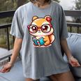 Adorable Book Lover Chipmunk With Reading Glasses Cute Premium Women's Comfort Colors T-Shirt Gray