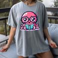 Adorable Book Lover Octopus With Reading Glasses Cute Women's Comfort Colors T-Shirt Gray