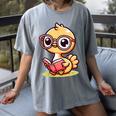 Adorable Book Lover Ostrich With Reading Glasses Cute Women's Comfort Colors T-Shirt Gray