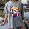 Adorable Book Lover Persian Cat With Reading Glasses Cute Women's Comfort Colors T-Shirt Gray Adorable Book Lover Persian Cat With Reading Glasses Cute Women's Comfort Colors T-Shirt Gray