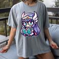 Adorable Book Lover Valkyrie With Reading Glasses Cute Women's Comfort Colors T-Shirt Gray