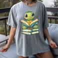 Adorable Turtle Reading Books Women's Comfort Colors T-Shirt Gray