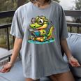 Alligator Reading a Book Animal Women's Comfort Colors T-Shirt Gray Alligator Reading a Book Animal Women's Comfort Colors T-Shirt Gray