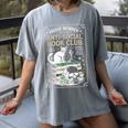 Anti-Social Book-Club Cat Graphic Women's Comfort Colors T-Shirt Gray