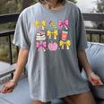 Apple Coquette Bow Books First Day Of School Back To School Women's Comfort Colors T-Shirt Gray Apple Coquette Bow Books First Day Of School Back To School Women's Comfort Colors T-Shirt Gray