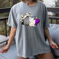 Asexual Book Lover LGBT Reading Pride Ace Flag Daisy Women's Comfort Colors T-Shirt Gray