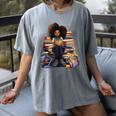 Back To School Afro Melanin Girl Reading Book Bookworm Women's Comfort Colors T-Shirt Gray