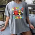 Back To School Checkered Book Pencil Groovy Teacher Student Women's Comfort Colors T-Shirt Gray Back To School Checkered Book Pencil Groovy Teacher Student Women's Comfort Colors T-Shirt Gray
