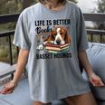 Basset Hound Dog Breed Life Is Better With Books And a For Men Women Girls Kids Women's Comfort Colors T-Shirt Gray