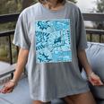Blue Comic Book Blue Graphic Women's Comfort Colors T-Shirt Gray