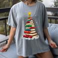 Book Christmas Tree Book Lover Teacher Librarian Women's Comfort Colors T-Shirt Gray Book Christmas Tree Book Lover Teacher Librarian Women's Comfort Colors T-Shirt Gray