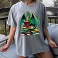 Book Dragon Reading Books Women's Comfort Colors T-Shirt Gray Book Dragon Reading Books Women's Comfort Colors T-Shirt Gray