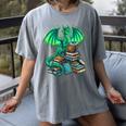 Book Dragon Reading Fantasy Women's Comfort Colors T-Shirt Gray Book Dragon Reading Fantasy Women's Comfort Colors T-Shirt Gray