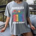 Book Flower Radicalized By Basic Decency Feminist Leftist Women's Comfort Colors T-Shirt Gray