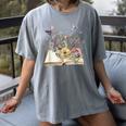 Book Flowers And Butterfly Beautiful Reading Reader Graphic Women's Comfort Colors T-Shirt Gray Book Flowers And Butterfly Beautiful Reading Reader Graphic Women's Comfort Colors T-Shirt Gray