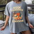 Book Hangover Survivor Reading Humor Librarian Bibliophiles Women's Comfort Colors T-Shirt Gray