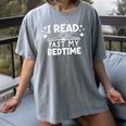 Book Lover Reading Bookish Floral I Read Past My Bedtime Women's Comfort Colors T-Shirt Gray