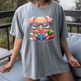 Book Lover Reading Pig Women's Comfort Colors T-Shirt Gray Book Lover Reading Pig Women's Comfort Colors T-Shirt Gray