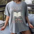 Book Reading Ugly Christmas Women's Comfort Colors T-Shirt Gray