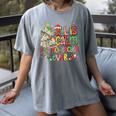 Book Tree All Is Calm Said No Teacher Ever Christmas Women's Comfort Colors T-Shirt Gray