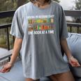Bookcase Driving My Husband Crazy One Book At A Time Women's Comfort Colors T-Shirt Gray