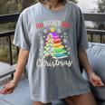 All Booked For Christmas Book Lovers Xmas Tree Women Women's Comfort Colors T-Shirt Gray