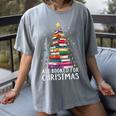 All Booked For Christmas Book Christmas Tree Lights Women's Comfort Colors T-Shirt Gray