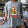 All Booked For Christmas Gingerbread Christmas Tree Book Kid Women's Comfort Colors T-Shirt Gray