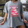 All Booked For Valentine Books Lover Teacher Floral Women's Comfort Colors T-Shirt Gray