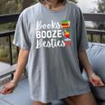 Books Booze And Besties Book Lover Bestie Squad Twinning Women's Comfort Colors T-Shirt Gray Books Booze And Besties Book Lover Bestie Squad Twinning Women's Comfort Colors T-Shirt Gray