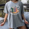 Books And Coffee Book Lover Bookish Green Book Theme Reading Women's Comfort Colors T-Shirt Gray Books And Coffee Book Lover Bookish Green Book Theme Reading Women's Comfort Colors T-Shirt Gray