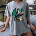 Books Dragon Reading Book Lover Women's Comfort Colors T-Shirt Gray Books Dragon Reading Book Lover Women's Comfort Colors T-Shirt Gray