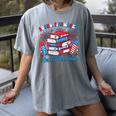 Books Fireworks And Freedom Independence Day Book Lover Women's Comfort Colors T-Shirt Gray