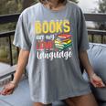 Books Are My Love Language Stack Women's Comfort Colors T-Shirt Gray