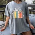 Books Lover Cute Sleepy Cat Relax Reading Vibe Women's Comfort Colors T-Shirt Gray