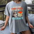 BOOKS AND MAINE COONS ARE MY THERAPY Main Coon Women's Comfort Colors T-Shirt Gray