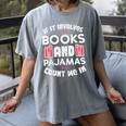 Books Pajamas Read Reading Book Librarian Women Girls Women's Comfort Colors T-Shirt Gray