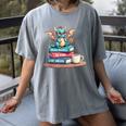 Bookworm Book Dragon Read Books Be Kind Stay Weird Women's Comfort Colors T-Shirt Gray